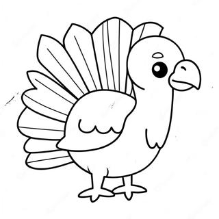 Simple Cute Turkey Coloring Pages