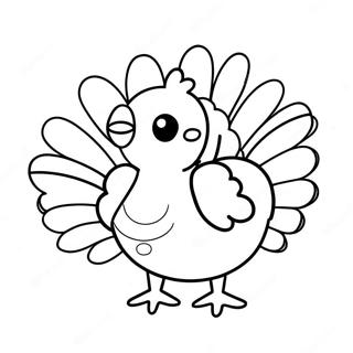 Simple Cute Turkey Coloring Page 56883-45390