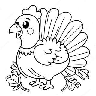 Adorable Thanksgiving Turkey Coloring Page 56884-45393