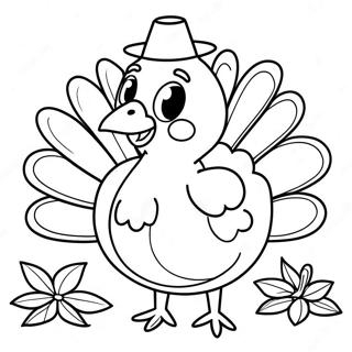 Adorable Thanksgiving Turkey Coloring Page 56884-45394