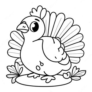 Adorable Thanksgiving Turkey Coloring Page 56884-45396