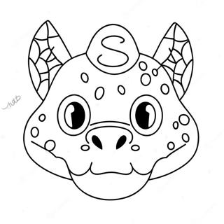 Cute Dinosaur Mask Coloring Page 56894-45398