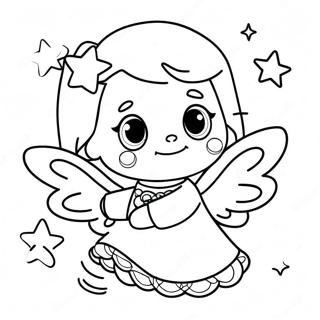 Adorable Precious Moments Angel Playing With Stars Coloring Page 56904-45410