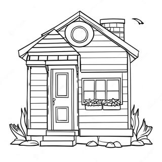 Tiny House Coloring Pages