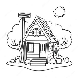 Cozy Tiny House Coloring Page 56924-45423