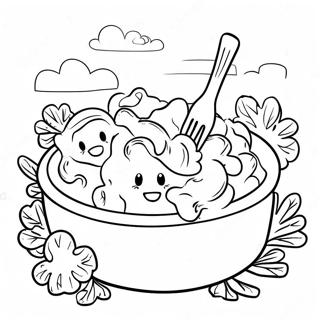 Cheesy Mac And Cheese With Broccoli Coloring Page 56934-45450