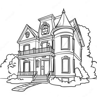 Mansion Coloring Page 5696-4651