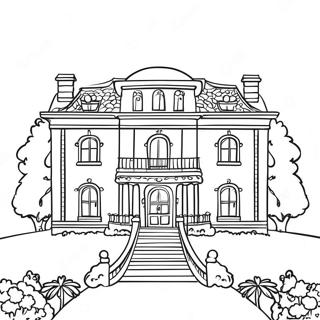 Mansion Coloring Page 5696-4652