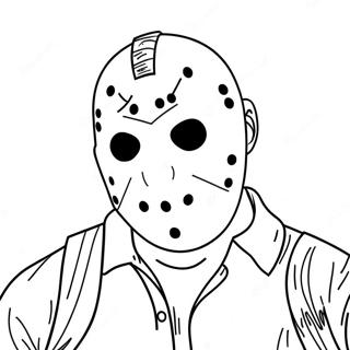 Jason With A Scary Mask Coloring Page 56984-45470