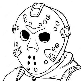 Jason With A Scary Mask Coloring Page 56984-45472