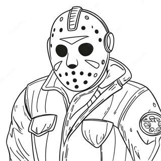 Jason With A Scary Mask Coloring Page 56984-45721