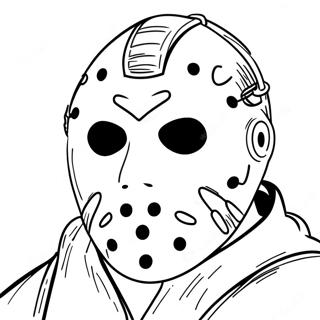 Jason With A Scary Mask Coloring Page 56984-45723