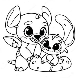 Stitch And Toothless Coloring Pages