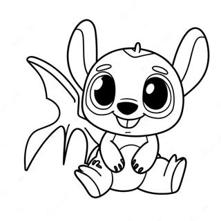 Cute Stitch Playing With Toothless Coloring Page 56994-45482