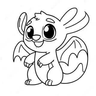 Cute Stitch Playing With Toothless Coloring Page 56994-45733