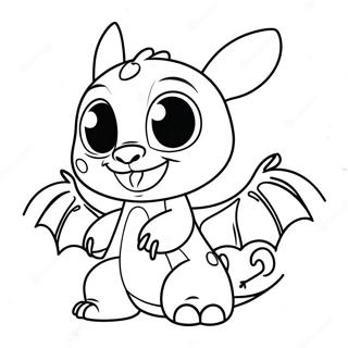 Cute Stitch Playing With Toothless Coloring Page 56994-45735