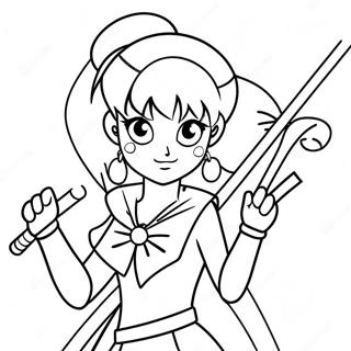 Sailor Pluto With Magical Staff Coloring Page 57034-45513