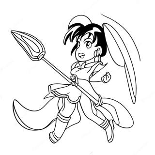 Sailor Pluto With Magical Staff Coloring Page 57034-45762