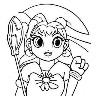 Sailor Pluto With Magical Staff Coloring Page 57034-45763