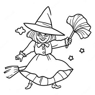 Wicked Witch Of The West Flying On A Broom Coloring Page 57054-45525