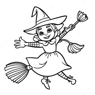 Wicked Witch Of The West Flying On A Broom Coloring Page 57054-45778