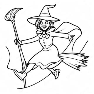 Wicked Witch Of The West Flying On A Broom Coloring Page 57054-45780