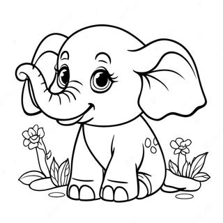 Baby Elephant Coloring Page 57063-45788