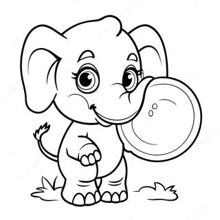 Cute Baby Elephant Playing With Ball Coloring Page 57064-45540