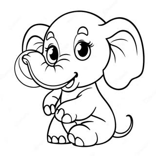 Cute Baby Elephant Playing With Ball Coloring Page 57064-45796