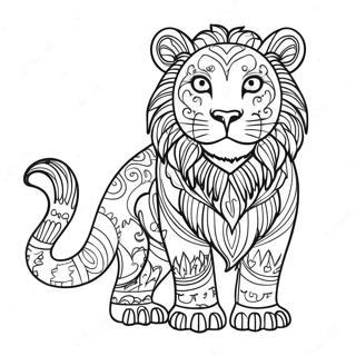 Colorful 3 Marker Challenge Animals Coloring Page 5707-4662