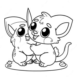 Cute Gremlins Playing Coloring Page 57104-45822