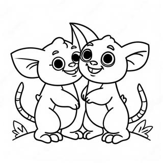 Cute Gremlins Playing Coloring Page 57104-45824