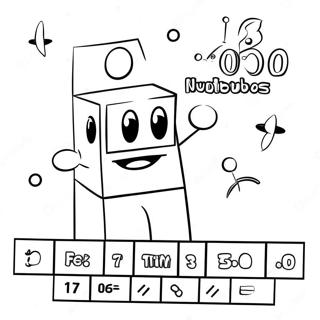 Numberblocks 100 With Colorful Background Coloring Page 57114-45829