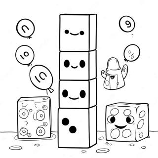 Numberblocks 100 With Colorful Background Coloring Page 57114-45832