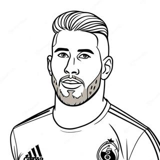 Sergio Ramos In Action Coloring Page 57134-45849