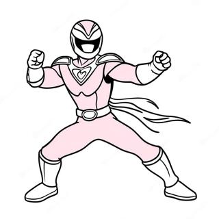 Pink Power Ranger Action Pose Coloring Page 57153-45857