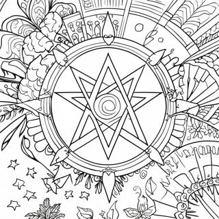 Mystical Wiccan Ritual Coloring Page 57174-45878