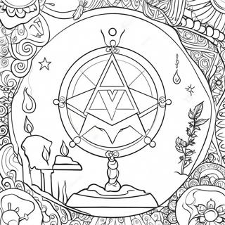 Mystical Wiccan Ritual Coloring Page 57174-45880