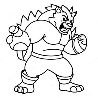 Fierce Incineroar Battle Pose Coloring Page 57194-45902