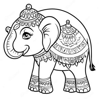 Traditional Indian Elephant Coloring Page 57204-45899