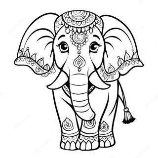 Traditional Indian Elephant Coloring Page 57204-45900