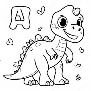 Cute Dinosaur Alphabet Coloring Page 57214-45909