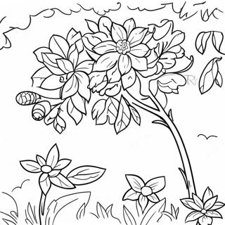 Colorful Flowering Bush Coloring Page 57244-45934