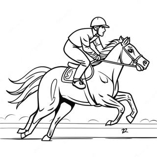 Jockey Riding A Galloping Race Horse Coloring Page 57273-45954