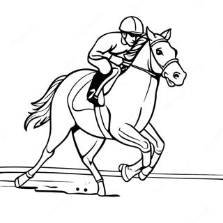 Jockey Riding A Galloping Race Horse Coloring Page 57273-45955