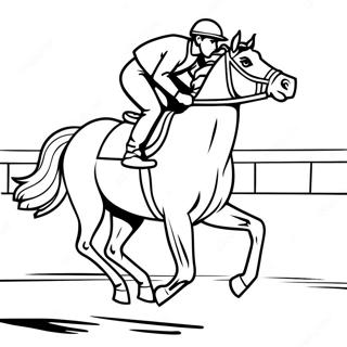 Jockey Riding A Galloping Race Horse Coloring Page 57273-45956