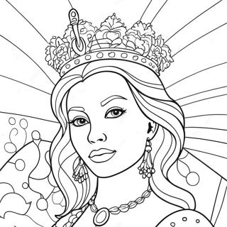 Colorful Queen Graffiti Mural Coloring Page 57294-45974