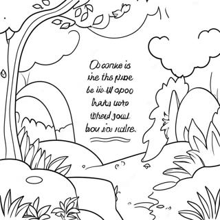 Colorful Bible Verse With Nature Scene Coloring Page 572-468