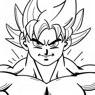 Goku Super Saiyan Transformation Coloring Page 57304-45980