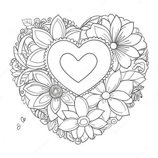 Mothers Day Heart Flowers Coloring Page 57313-45987